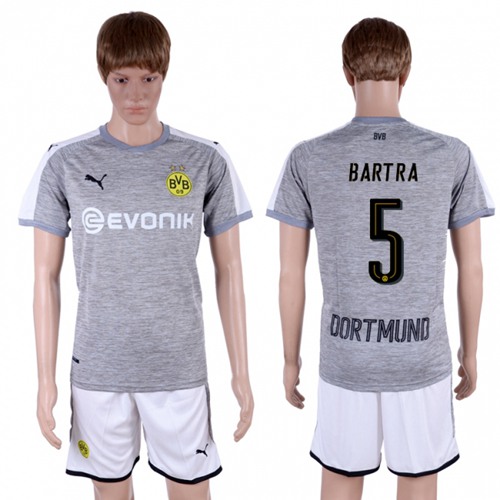 Dortmund #5 Bartra Grey Soccer Club Jersey